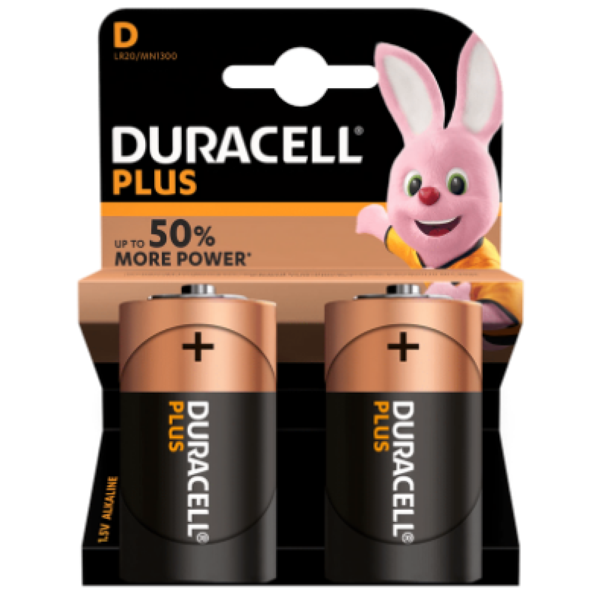 Duracell Plus D Size Alkaline Batteries (MN1300) – Box of 10, Long-Lasting Power
