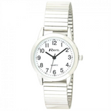 Ravel Ladies Bold Number Expander Bracelet Watch – White Dial, Gold Tone, 27mm, R0232.21.2