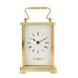 Widdop Classic Brass Coloured Quartz Carriage Clock with White Dial – Traditional Mantel Clock