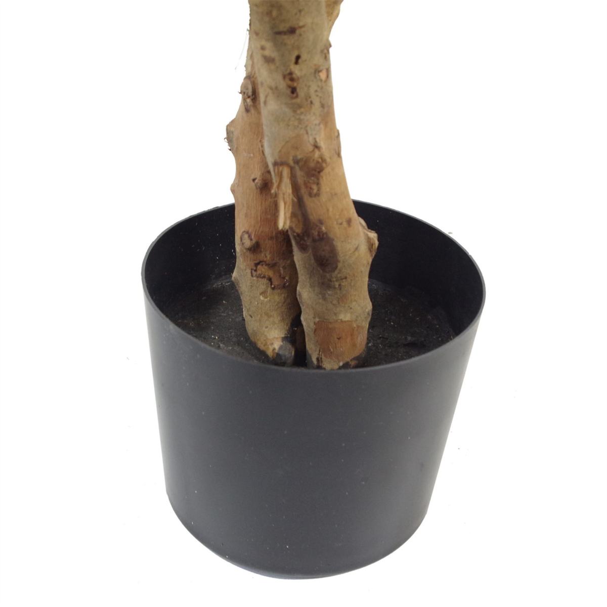 Artificial Variegated Ficus Tree 130cm – Bushy White and Green Silk Leaf Faux Plant, Potted