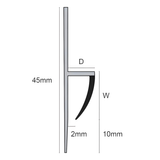 EFU Flexible Face PVC Tile Trim, Co-Extruded UPVC – Tight Finish for Vinyl Flooring, 2.5m