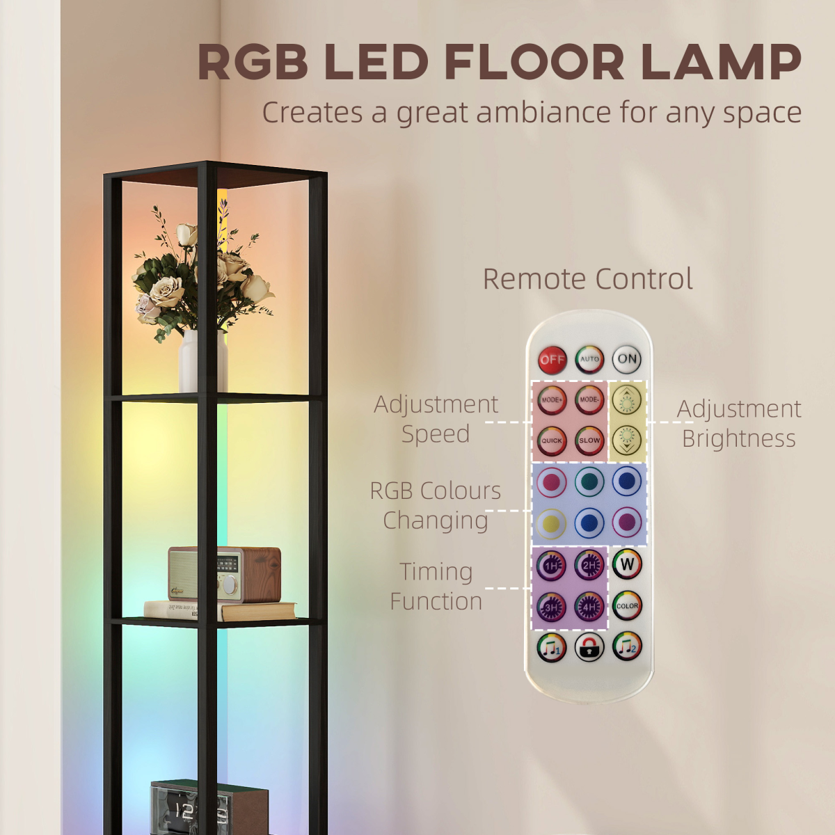 RGB LED Shelf Floor Lamp