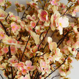 Leaf 110cm Artificial Trailing Cherry Blossom Spray with Silk Flowers – Natural Pink, Wired Stem