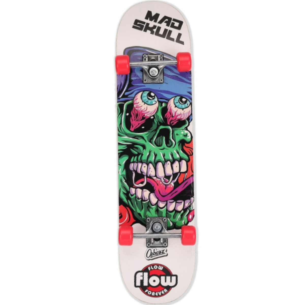 Ozbozz 31 Inch Maple Chaser Skateboard with Non-Slip Grip – Classic Strong Board, White