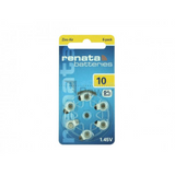 Renata ZA10 PR70 Hearing Aid Batteries – Pack of 6 Replacement Cells for Compatible Hearing Aids