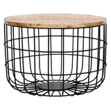 Surrey Coffee Table – Solid Wood & Metal Wire, Handmade, Fully Assembled