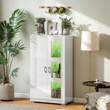 Modern Display Cabinet with 16-Colour RGB LED Lighting – Collectibles Showcase for Living Room & Games Room