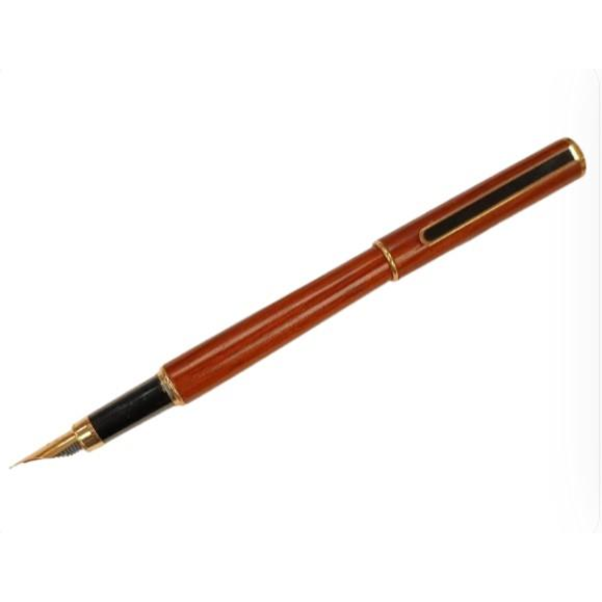 Imperial Handcrafted Natural Wood Stylist Pen with Gold Trim, Fine Nib – Dark Brown, IMP317R
