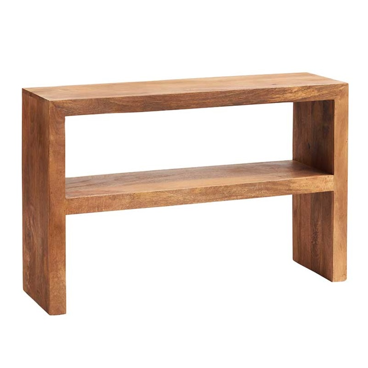 Toko Solid Mango Wood Console Table with Matching Wooden Handles – Hallway Furniture, Light Natural