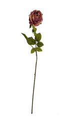 Artificial Dark Pink Rose Stems, Pack of 6 – 70cm Realistic Silk Flowers with Wired Stems