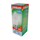 Eveready LED Candle Bulbs, 470 Lumens, Opal, B22 Bayonet Cap – Pack of 5 (S13611)