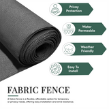 Anthracite Privacy Fence Netting, 90gsm UV-Resistant HDPE Fabric – 1m x 10m Garden Windbreak Screen