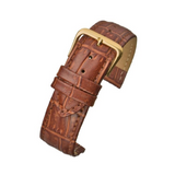 Tan Padded Crocodile Grain Watch Strap, 14mm – Matt Finish