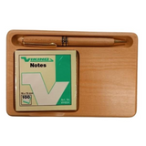 Imperial Natural Wood Ball Pen & Notepad Set with Gold Trim – Handcrafted Brown Gift Set