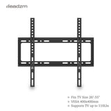 LEADZM TMW4040 TV Wall Mount Bracket for 26-55 Inch TVs with Spirit Level – 50kg Capacity, Black
