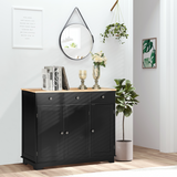 Kitchen Storage Cabinet with 3 Large Drawers & Adjustable Shelves – Flat Worktop Sideboard for Kitchens