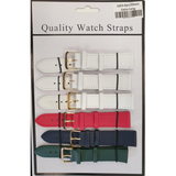 Extra Long Leather Watch Straps, 22mm, Assorted Colours – Pack of 6