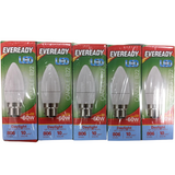 Eveready LED BC Candle Bulbs, B22 Bayonet Cap, 806 Lumens, 60W Equivalent, Opal – Pack of 5