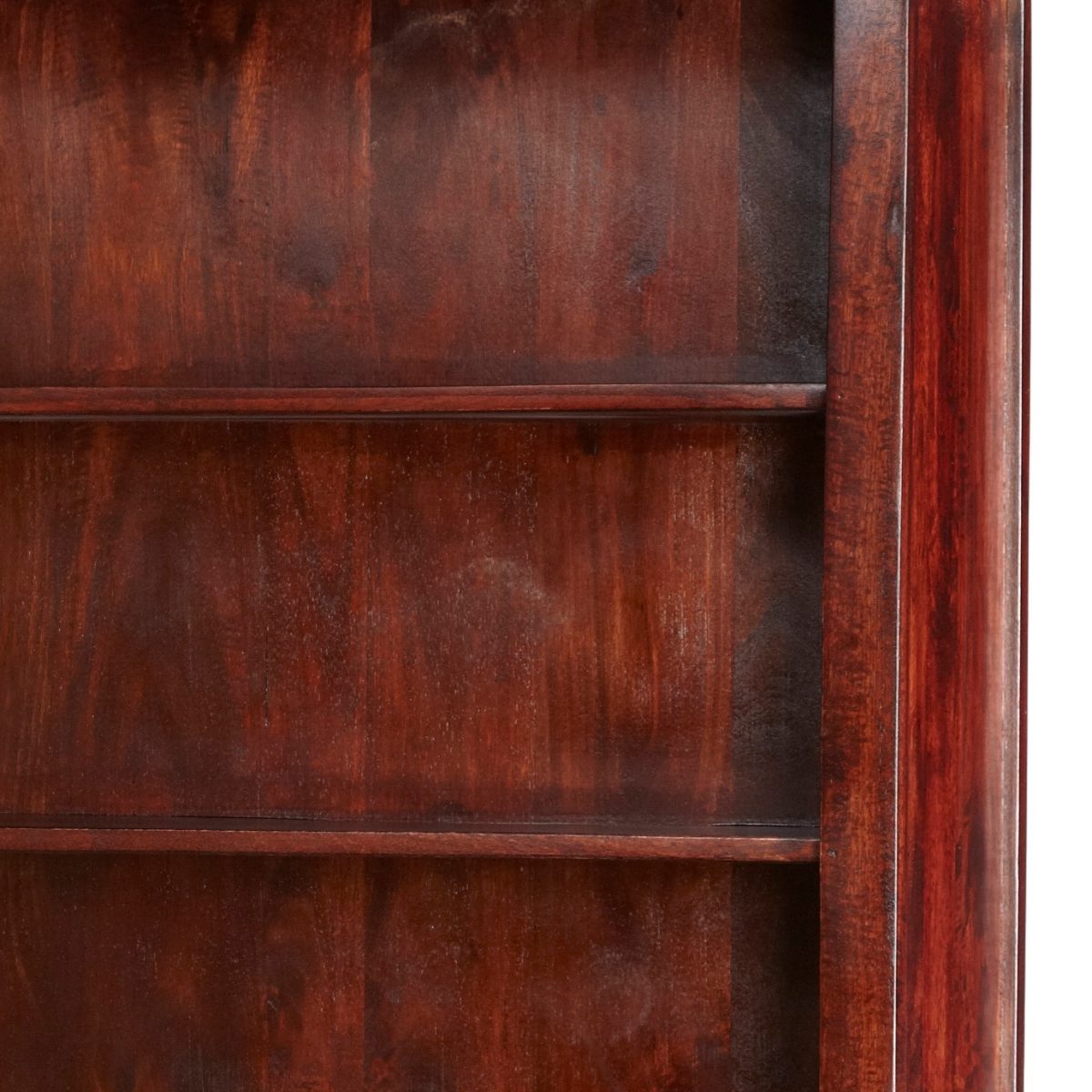 Jaipur Dark Mango Wood Large Bookcase with 2 Drawers – Handmade Five-Shelf Storage Unit