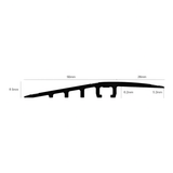 Anodised Aluminium Reducer Ramp 76mm x 8.5mm – Heavy Duty Floor Transition Strip, Pre-Drilled, Matt Silver, 2.7m