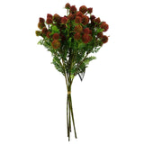 Leaf Craspedia Artificial Flower Stem with Plastic Flowers and Wired Stem – 55cm Home Decor, Red
