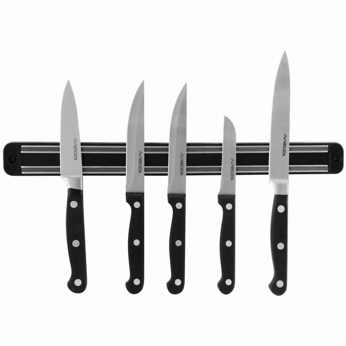 Wall-Mounted Magnetic Knife Holder, 33cm Pack of 2 – Kitchen Knife and Utensil Storage Rack, Black