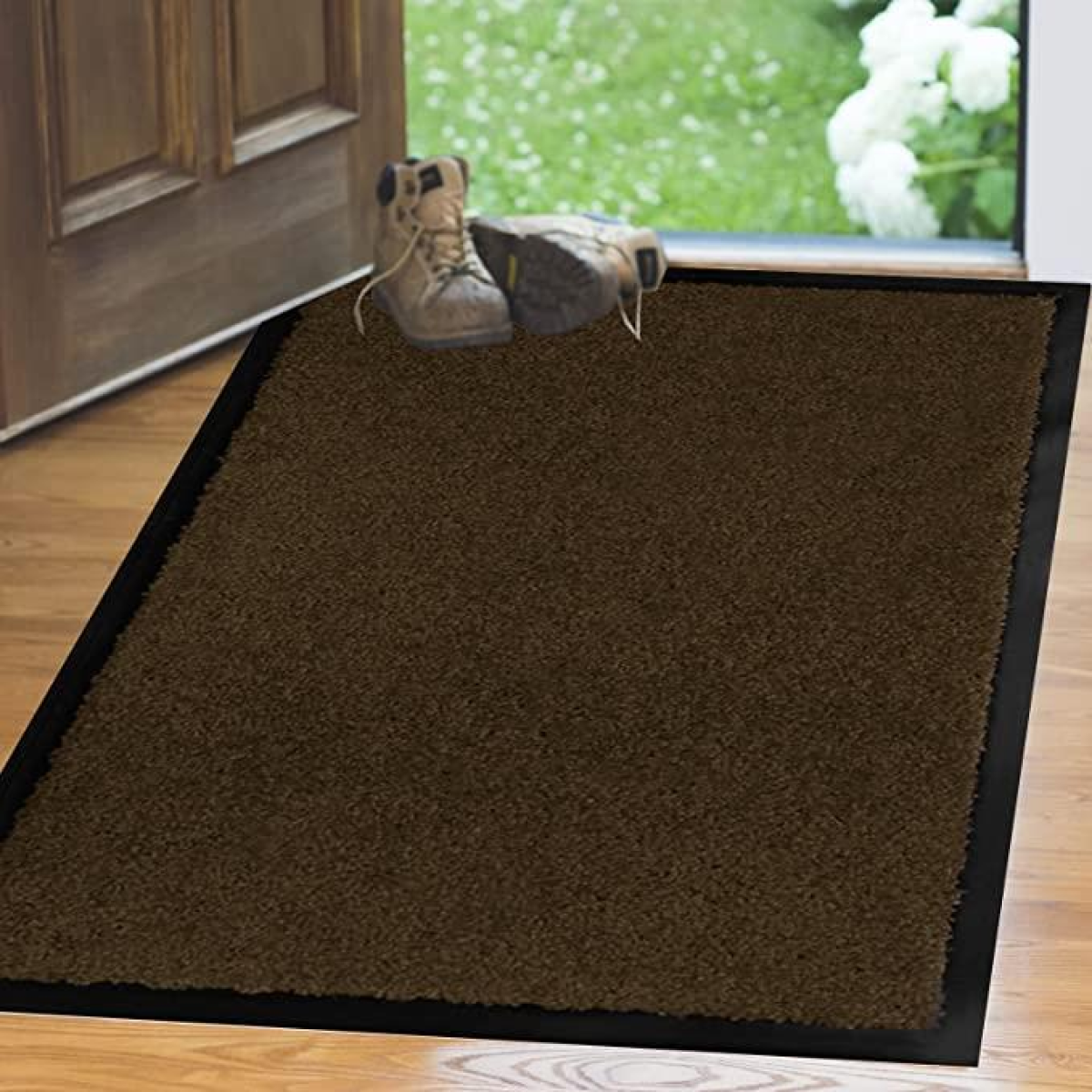 Arran Barrier Door Mat 120 x 180cm with Non-Slip Nitrile Rubber Backing – Dirt Trapping Entrance Mat, Brown