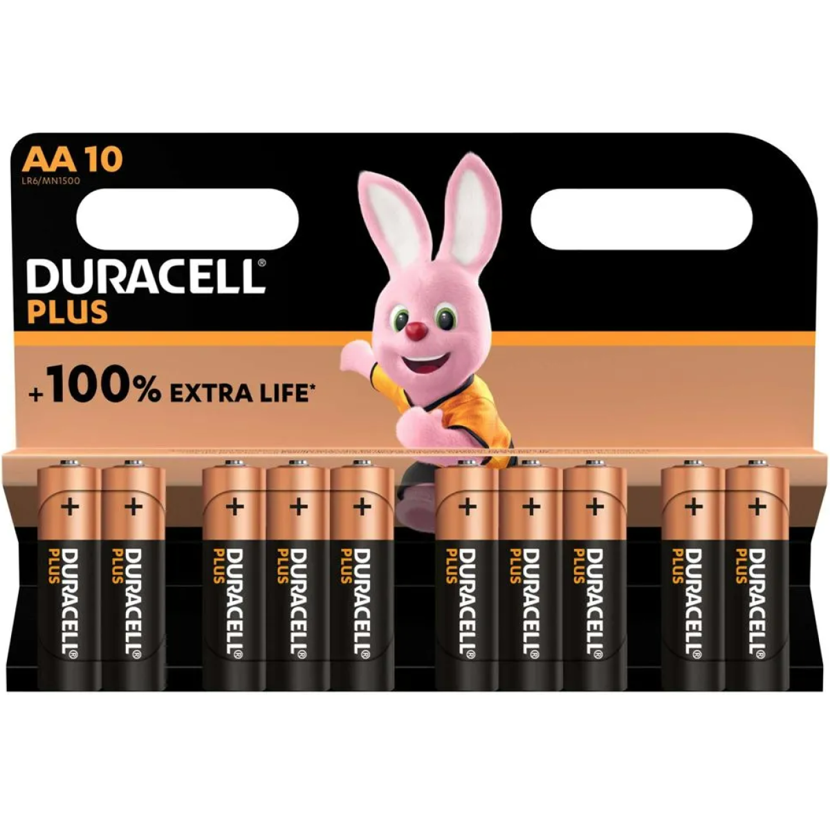 Duracell Plus MN1500+ AA Alkaline Batteries with Leak-Resistant Closure – Everyday Devices, 10 Pack