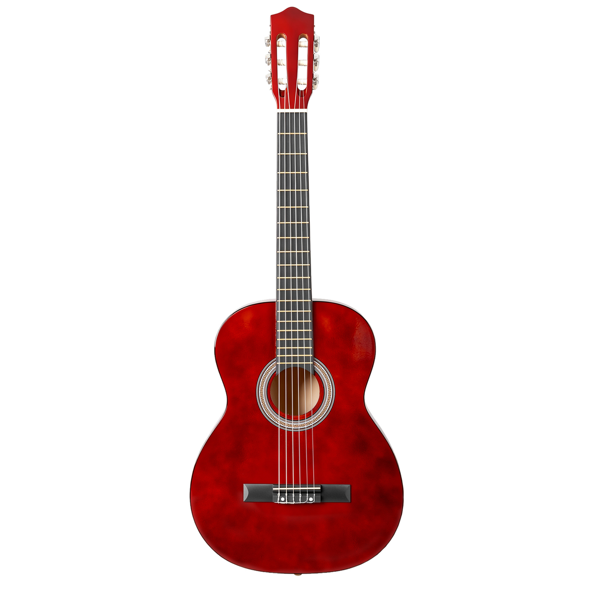 39 Inch Round Barrel Basswood Classical Folk Guitar – Entry-Level Acoustic for Beginners, Coffee