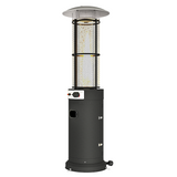 Outsunny 11 KW Gas Patio Heater with Tip-Over Switch, Wheels & Tank Room – Outdoor Propane Heater, Black