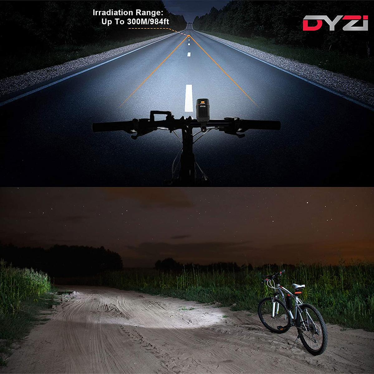DYZI XRAY-3000 USB Rechargeable Front Bike Light with 3 CREE LEDs & Built-In Power Bank – Daytime Visibility