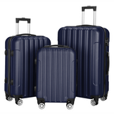 3 Piece Lightweight ABS Spinner Luggage Set with Carry-On Case, 360° Wheels & Telescopic Handles