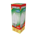 Eveready 4.9W B22 LED Candle Bulbs, 470lm 40W Equivalent – Warm White 3,000K, Pack of 5