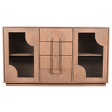Indus Solid Wood Extra Large Sideboard with Wide Display Top – Artistic Statement Storage Furniture