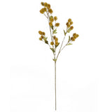 Leaf Craspedia Artificial Flower Stem with Plastic Flowers and Wired Stem – 85cm Home Decor, Yellow