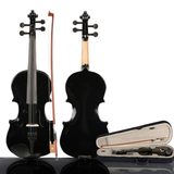 New 3/4 Acoustic Violin Set with Case, Bow & Rosin – Beginner Violin for Kids Aged 9-12, Black