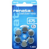 Renata ZA675 Hearing Aid Batteries – Multipack of 6 for Compatible Hearing Aids