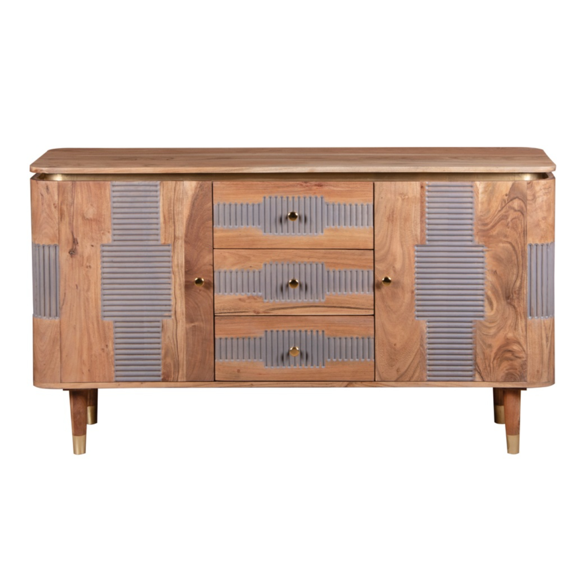 Wilton Acacia Wood Sideboard with 2 Doors & 3 Drawers – Hand-Crafted Dining & Living Room Storage