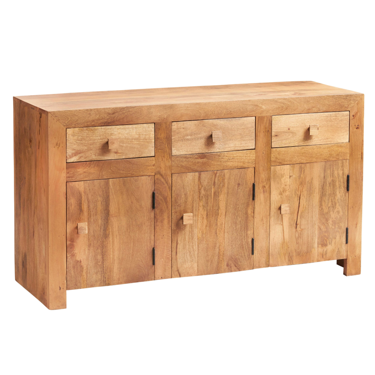 Toko Light Mango Wood Large Sideboard with Cupboard & Drawer Storage – Contemporary Dining Room Furniture