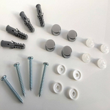 Mirror Fixing Kit with Screws, Raw Plugs and Chrome Caps – Wall Hanging Spares for Drilled Mirrors