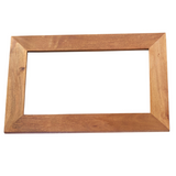 Indian Hub Toko Light Mango Wall Mirror with Wooden Handles – Solid Mango Hardwood, Brown