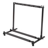 Triple Folding Guitar Rack Stand for 5 Guitars – Neoprene-Protected Tubular Holder, Black