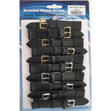 DK Black Leather Watch Straps, Pack of 10 – 20mm Replacement Bands, 1005.05