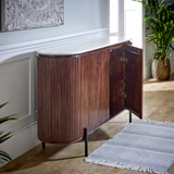 Opal Mango Wood Sideboard with Real Marble Top & Metal Legs – Handmade Dining & Living Room Storage