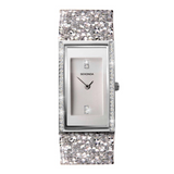 Sekonda Seksy Ladies Rectangular Watch – Silver Stone Set Dial, Crystal Embellished Bracelet