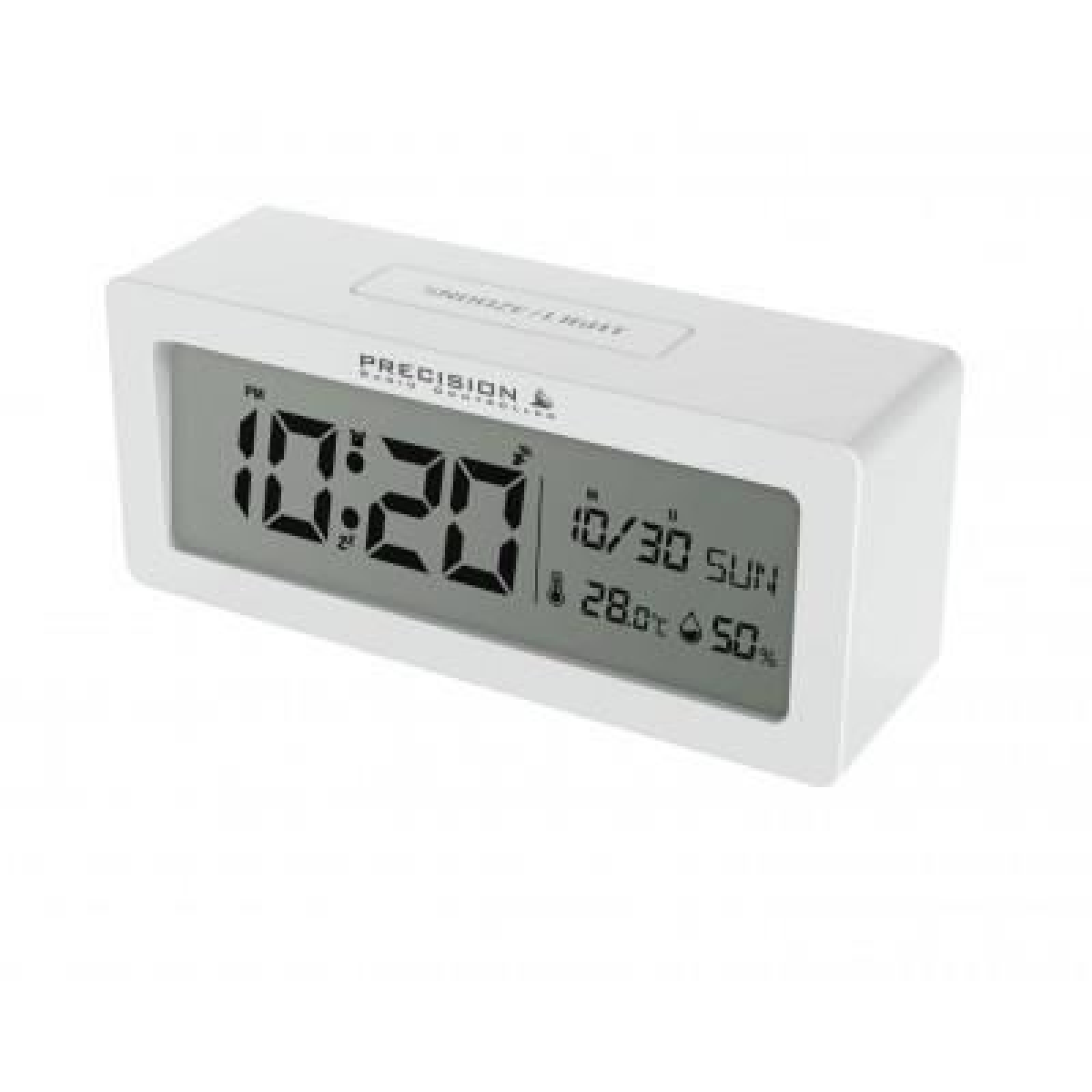 Precision Radio Controlled Digital Alarm Clock AP061 – Snooze Function & Backlit Display, White