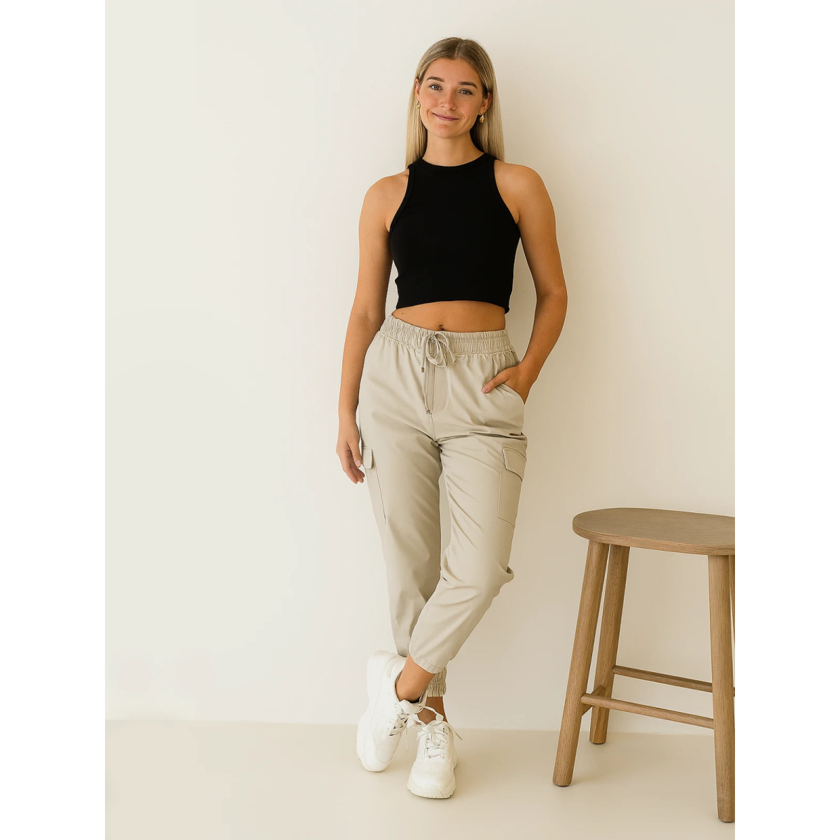 Ladies Wide Leg Cargo Trouser