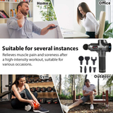 DYZI Handheld Percussion Massage Gun with 6 Heads, LCD Touch Screen & 30 Speeds – Portable Muscle Massager