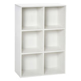 Six-Cube Bookcase Storage Cabinet with Anti-Tip Straps, 50kg Capacity – Open Display Shelving Unit, White