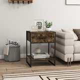 Rattan Multi-Use Side Table & Bedside Table – Natural Finish Accent Table for Bedroom and Hallway